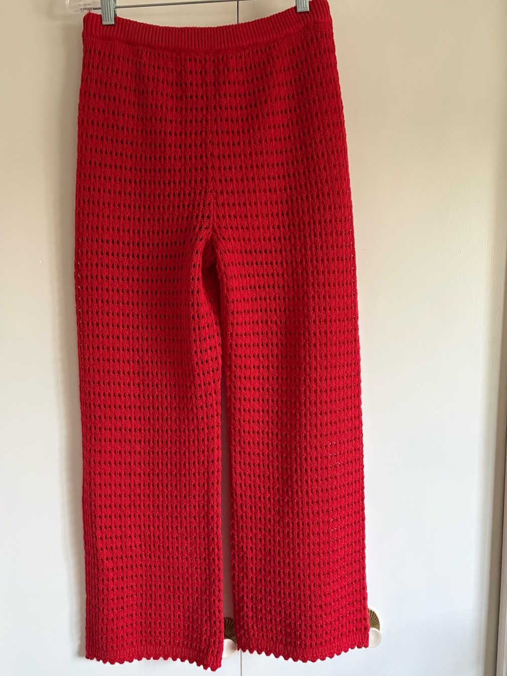 GAP Red Wide-Leg Knit Pants